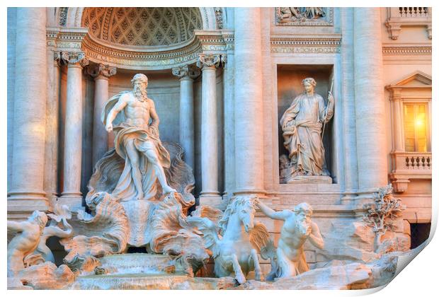 Rome, Famous Trevi Fountain (Fontana Di Trevi) Print by Elijah Lovkoff
