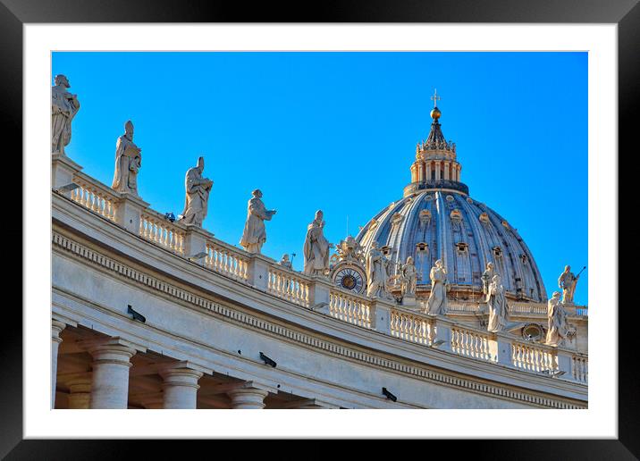 Scenic St. Peter's Basilica in Rome near Vatican city Framed Mounted Print by Elijah Lovkoff