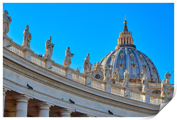 Scenic St. Peter's Basilica in Rome near Vatican city Print by Elijah Lovkoff