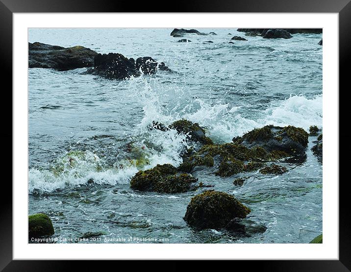 Rock Splash Framed Mounted Print by Claire Clarke