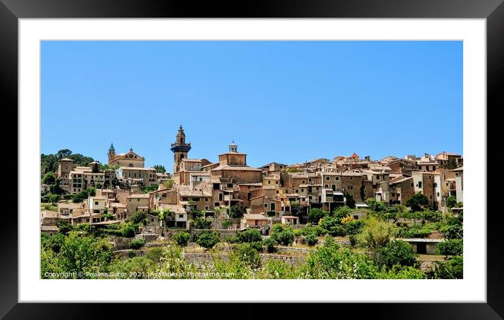 Panoramic view of Valldemossa idyllic village. Majorca Framed Mounted Print by Paulina Sator