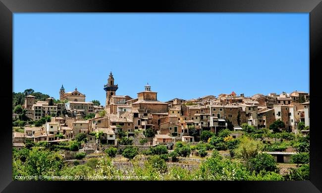 Panoramic view of Valldemossa idyllic village. Majorca Framed Print by Paulina Sator