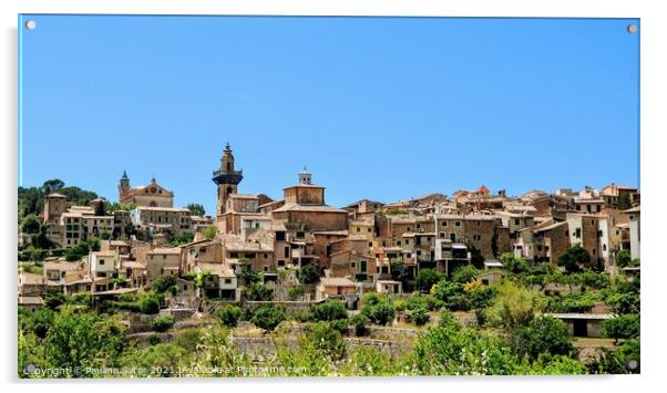 Panoramic view of Valldemossa idyllic village. Majorca Acrylic by Paulina Sator