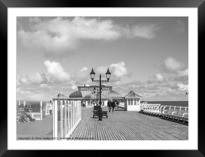 The boardwalk of Cromer Pier Framed Mounted Print by Chris Yaxley