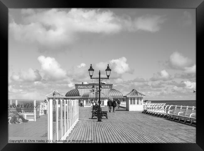 The boardwalk of Cromer Pier Framed Print by Chris Yaxley