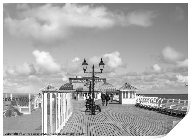 The boardwalk of Cromer Pier Print by Chris Yaxley