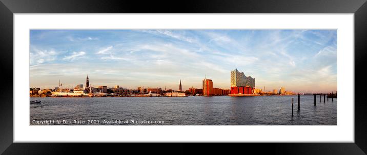 Hamburg Harbour Panorama Framed Mounted Print by Dirk Rüter