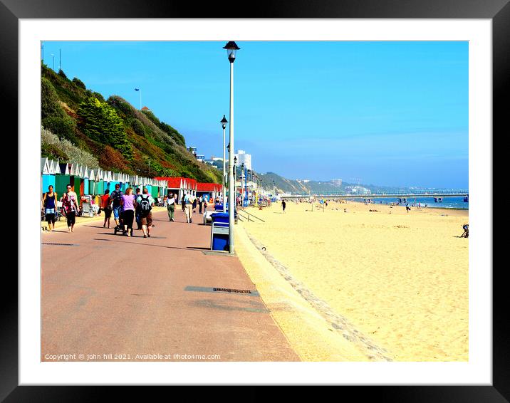 Bournemouth beach and promenade. Framed Mounted Print by john hill