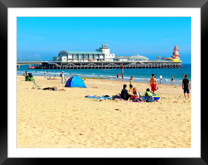Bournemouth beach and pier in Dorset, UK. Framed Mounted Print by john hill