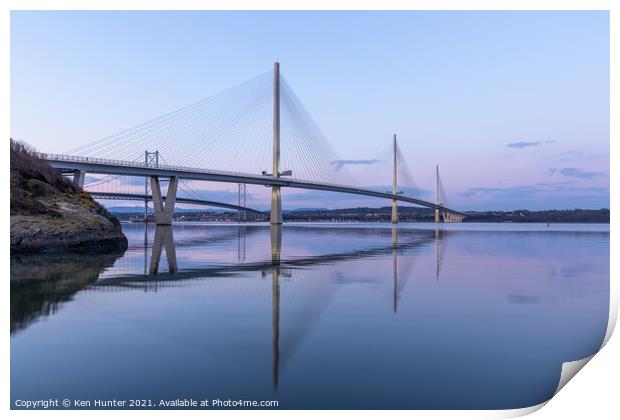 Queensferry Crossing Reflections Print by Ken Hunter