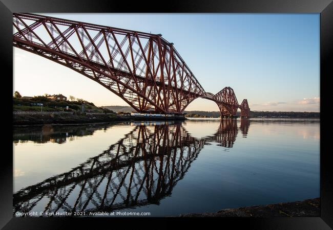 Reflections of the Iconic Forth Rail Bridge Framed Print by Ken Hunter