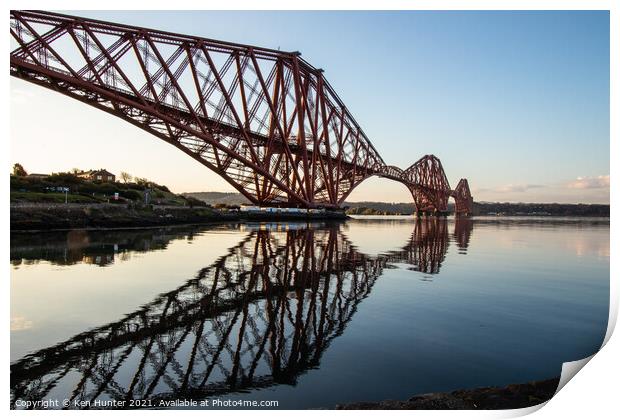 Reflections of the Iconic Forth Rail Bridge Print by Ken Hunter