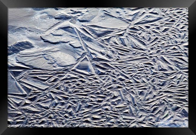 Abstract Ice Patterns in Floodwater in Nidderdale Framed Print by Mark Sunderland