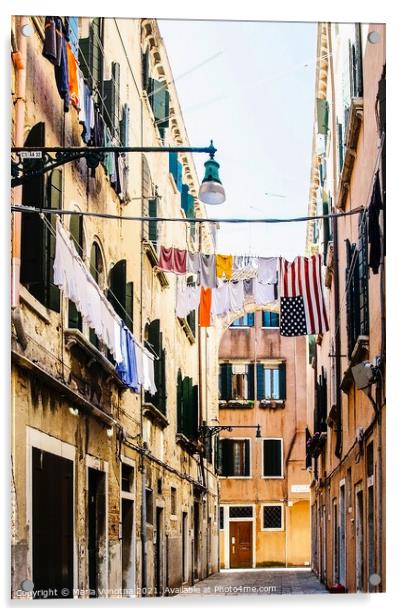Narrow street in Venice Acrylic by Maria Vonotna