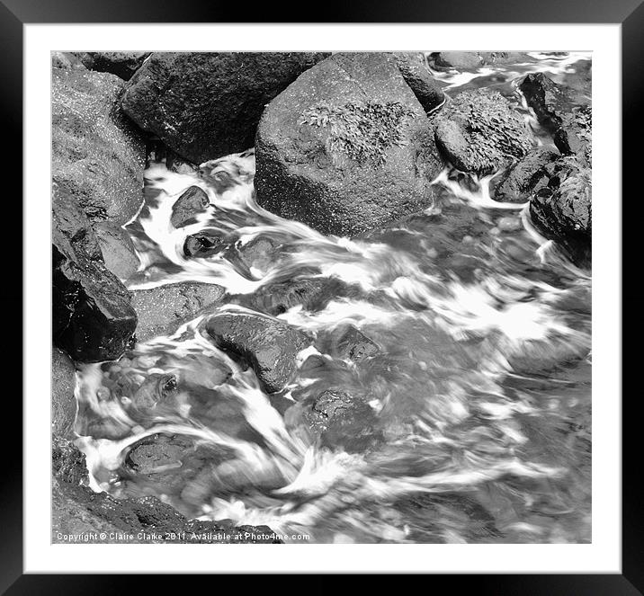 Marble Water Framed Mounted Print by Claire Clarke