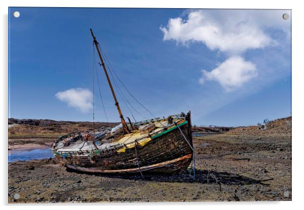 Applecross Shipwreck Acrylic by Alan Simpson