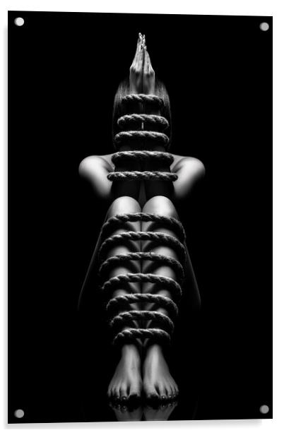 Nude Woman bondage 6 Acrylic by Johan Swanepoel