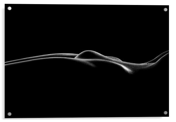 Nude woman bodyscape 77 Acrylic by Johan Swanepoel
