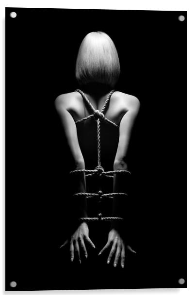 Nude Woman bondage 7 Acrylic by Johan Swanepoel