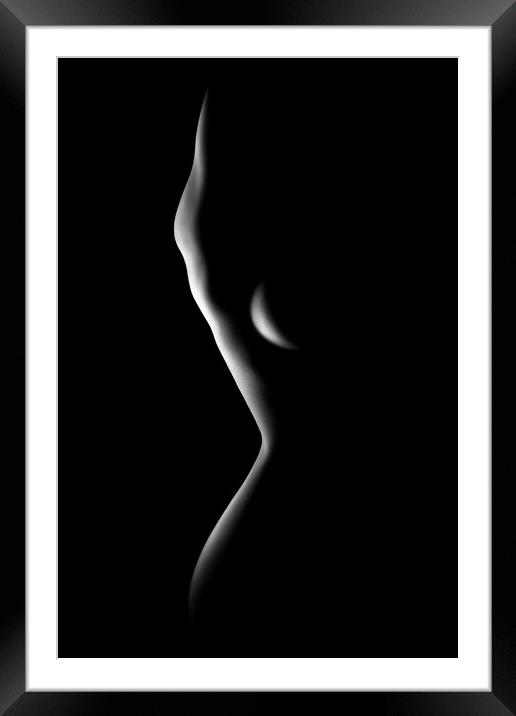 Nude woman bodyscape 78 Framed Mounted Print by Johan Swanepoel