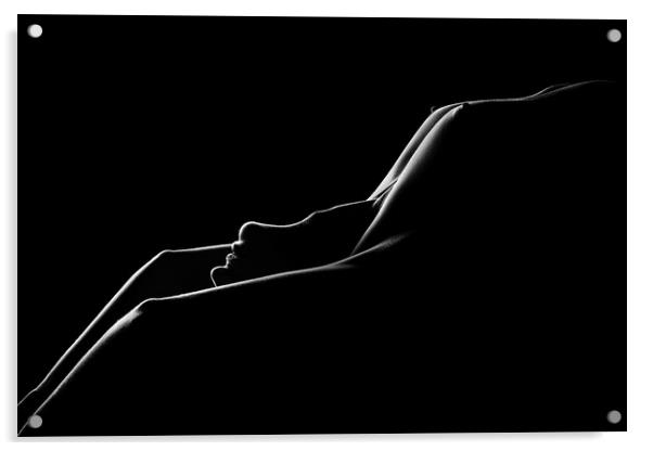 Nude woman bodyscape 79 Acrylic by Johan Swanepoel