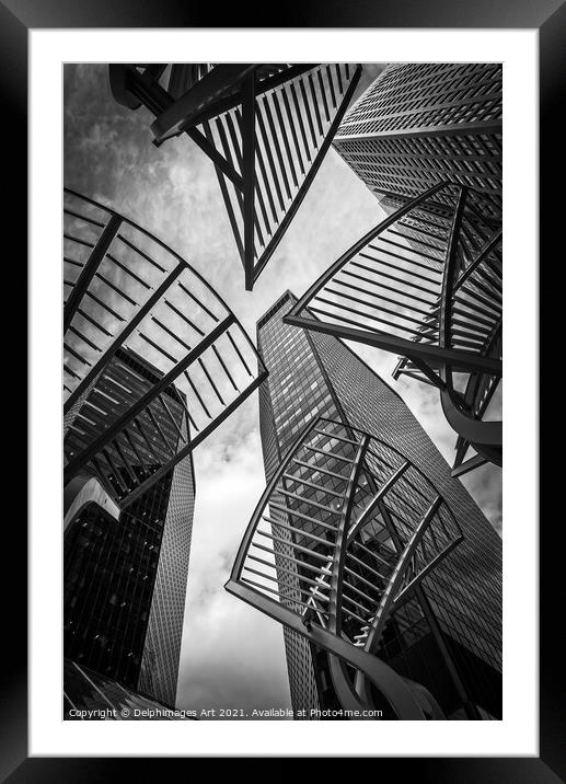 Modern architecture in Calgary,  Alberta, Canada Framed Mounted Print by Delphimages Art