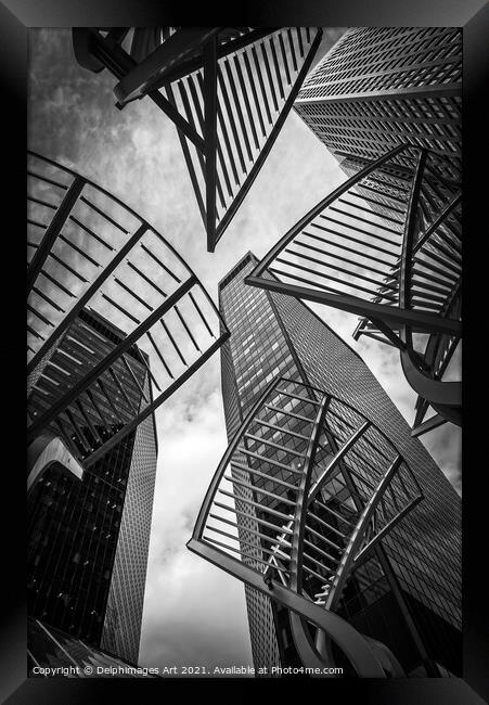 Modern architecture in Calgary,  Alberta, Canada Framed Print by Delphimages Art
