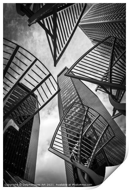 Modern architecture in Calgary,  Alberta, Canada Print by Delphimages Art