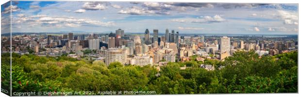 Panorama of Montreal downtown in summer, Quebec Canvas Print by Delphimages Art