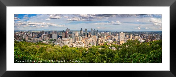 Panorama of Montreal downtown in summer, Quebec Framed Mounted Print by Delphimages Art