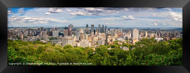 Panorama of Montreal downtown in summer, Quebec Framed Print by Delphimages Art