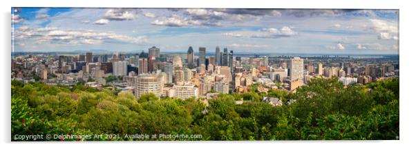 Panorama of Montreal downtown in summer, Quebec Acrylic by Delphimages Art