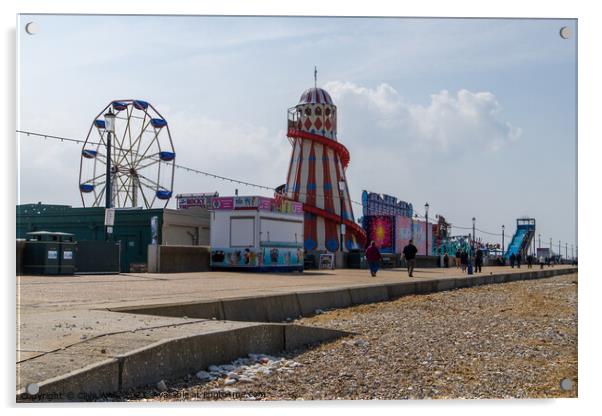 From the beach to the Fun Fair Acrylic by Clive Wells