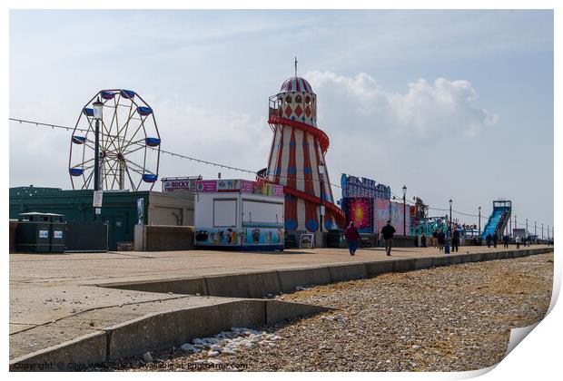 From the beach to the Fun Fair Print by Clive Wells
