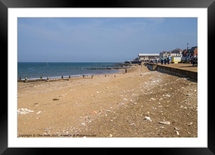 Beach view in Hunstanton Framed Mounted Print by Clive Wells