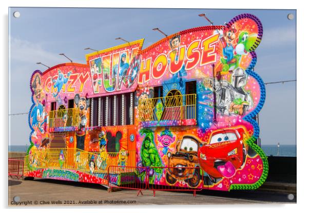 Crazy Fun House  Acrylic by Clive Wells