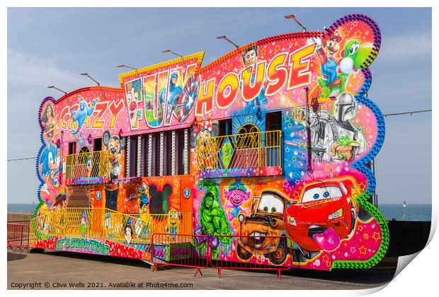 Crazy Fun House  Print by Clive Wells