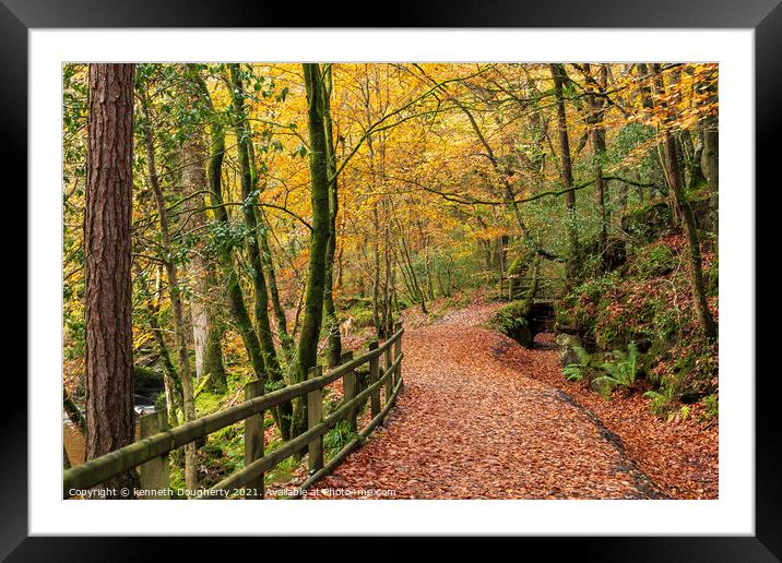 Autumn pathway Framed Mounted Print by kenneth Dougherty