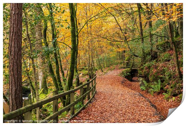 Autumn pathway Print by kenneth Dougherty