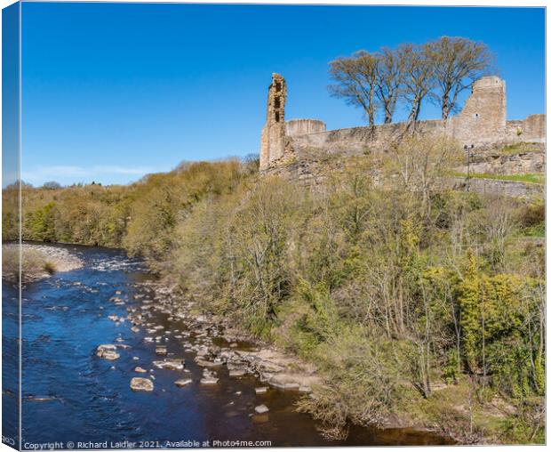 Barnard Castle and the River Tees Tees (1) Canvas Print by Richard Laidler