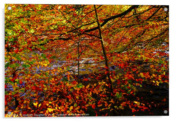 Autumn leaves Acrylic by kenneth Dougherty