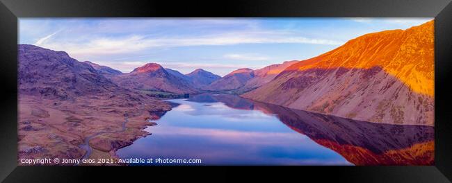 Up up high at Wast Water Framed Print by Jonny Gios