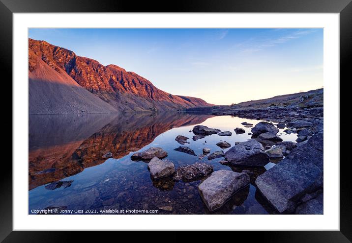 Wast Water Shoreline Sunset Framed Mounted Print by Jonny Gios