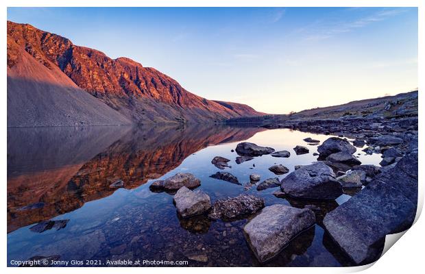 Wast Water Shoreline Sunset Print by Jonny Gios
