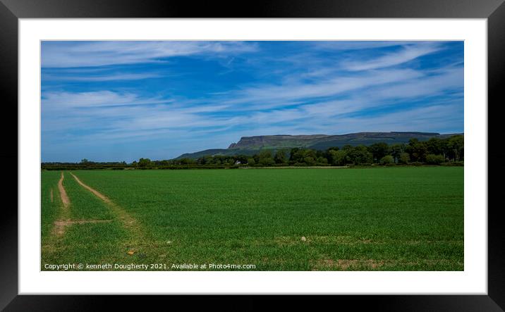 Benevenagh mountain Framed Mounted Print by kenneth Dougherty