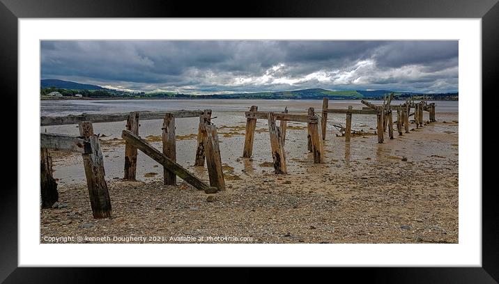 Fahan Pier Donegal Framed Mounted Print by kenneth Dougherty