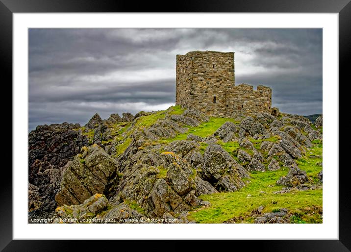 Carrickabraghy Castle Framed Mounted Print by kenneth Dougherty