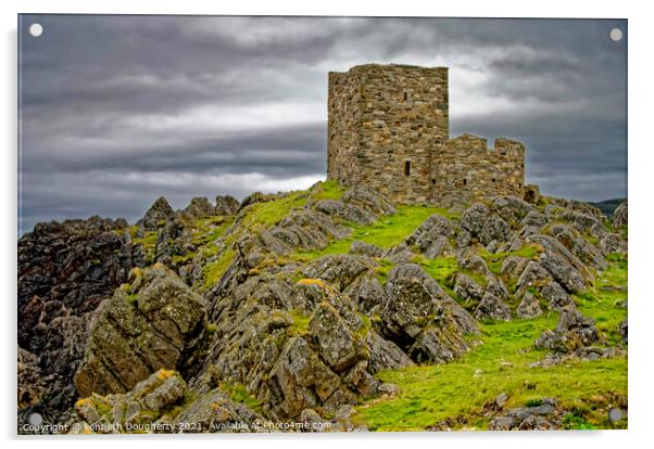 Carrickabraghy Castle Acrylic by kenneth Dougherty