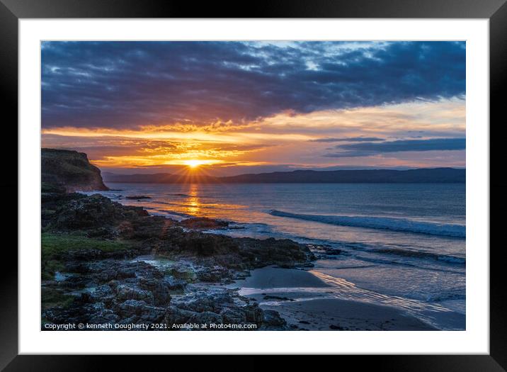 sunset at Castlerock Framed Mounted Print by kenneth Dougherty
