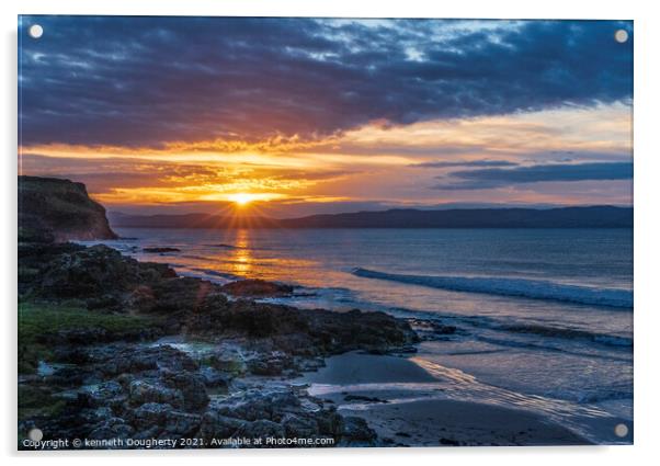 sunset at Castlerock Acrylic by kenneth Dougherty